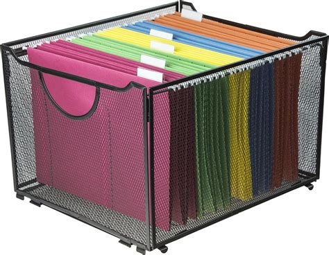 modern black metal mesh file box|Amazon.com: Metal Mesh File Box.